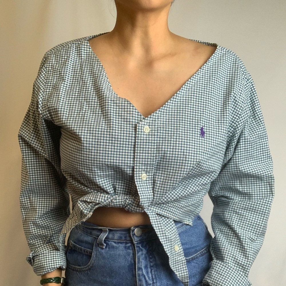 Reworked Gingham Crop Top